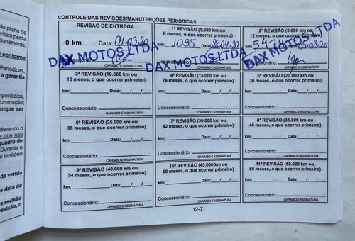 Manual Do Proprietário Yamaha/ Factor Ybr150 2019/ 2020 (Usado)