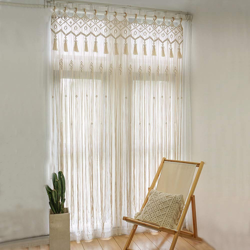 Nanshine Cortinas De Macramé Para Puerta De Ventana, Hecha.