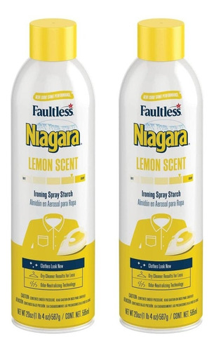 Almidón En Aerosol Faultless Niagara Limón 20oz 2pz