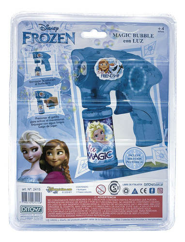 Imagen 5 de 9 de Frozen Burbujero Automatico Pistola Lanza Burbujas C/ Luz Ed