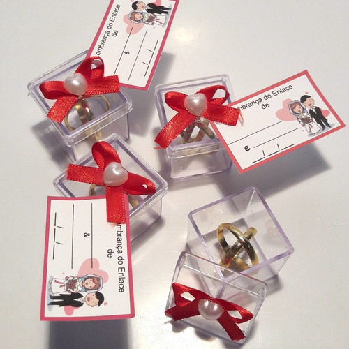 Lembrancinha Casamento Caixinha Com Alianças Kit Com 120