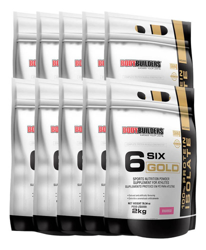 Kit 10x Whey Protein Isolado Six Gold 2kg