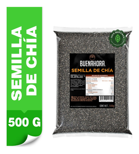 Semilla De Chía Importada Calidad Buenahora 500g