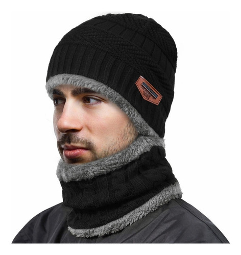 Gorro Bufanda Conjunto Para Frio Invierno Unisex Tejido Lana