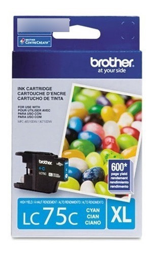 Tinta Brother Lc75c Azul 600 Páginas Alto Rendimiento