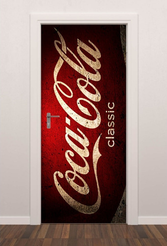 Imagem 1 de 3 de Adesivo Decorativo De Porta Coca Cola Retro