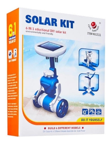 Kit Robo Solar 6 Em 1 Brinquedo De Montar