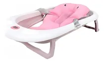 Comprar Bañera De Bebé Plegable Con Cojín Acolchado De Apoyo Rosado