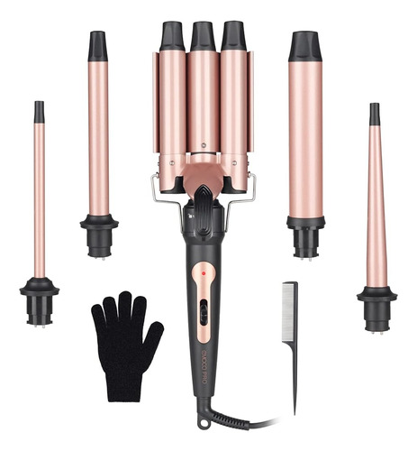 ~? Varita Rizada Set 5 En 1 - Emocci Pro Hair Waver Iron Cri