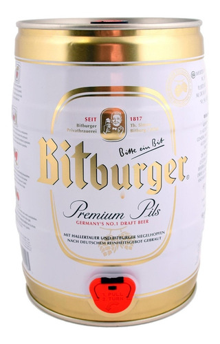 Cerveza Bitburger Barril 5lt - mL a $31