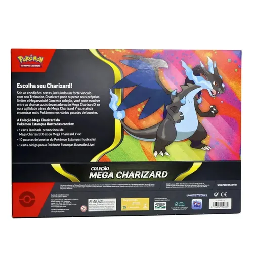 Cartas Pokémon Coleção Mega Charizard Y E X Ex C/61 Un Copag