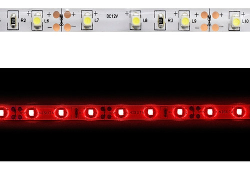 Tira De Leds Externa 3528 60l/m Rojo 24v X Metro Nsl36ro24