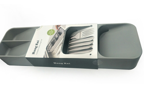 800 mm organizador para cajones caj/ón para cubiertos con 9 compartimentos 78 x 48 x 6 cm gris Organizador de cubiertos