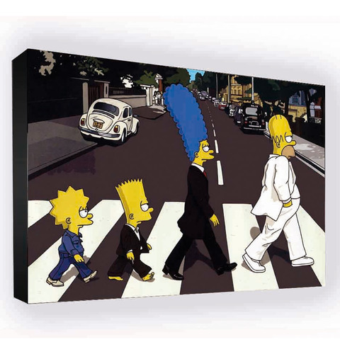 Los Simpsons Beatles  Laminas En Bastidor