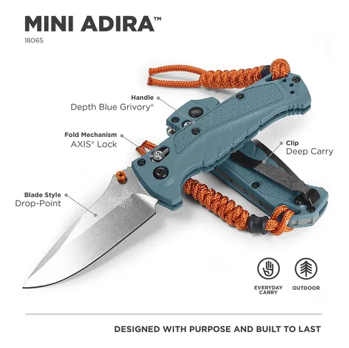 Cuchillo Para Exteriores Mini Adira 18065 Mango Grivory Azul