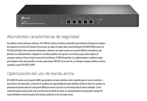 Router Tp Link Tl-er6120 Dual Wan Vpn Gigabit Safe Stream