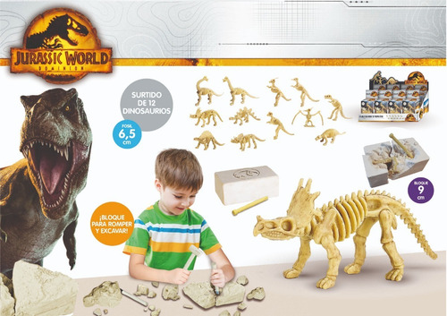 Imagen 7 de 10 de Jurassic World Mini Figura Dinosaurio Para Excavar Descubrir