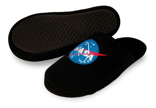 Pantufa Chinelo Confortável Adulto Infantil Nasa 38/39 Preto