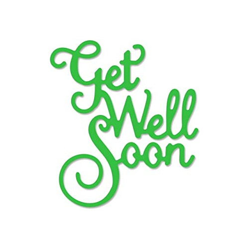 Troquel Corte Metal Texto Ingl Get Well Soon Para Manualidad