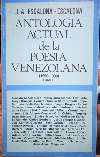 Antología Actual De La Poesía Venezolana 1950-1980 2 Tomos