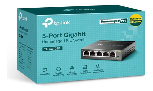 Switch Gigabit 5 Puertos Administrable, Tp-link Tl-sg105e