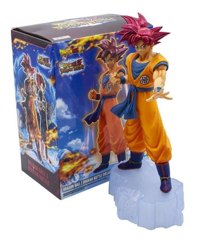 Figura Goku Super Saiyan Dios, Dragon Ball, Mide 17 Cm