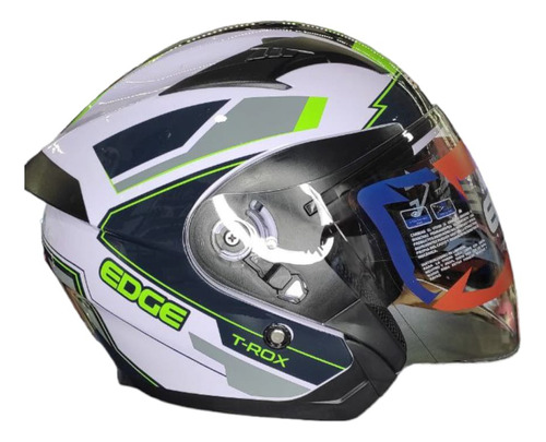 Casco Semi Integral Verde Trox Doble Visor Brillante