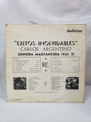 Éxitos Inolvidables Carlos Argentino Disco Lp Vinilo Acetato (Usado)