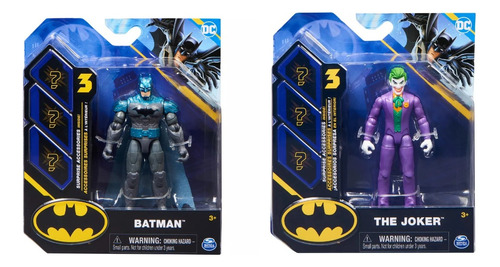 2pack Dc Batman Con Accesorios Sorpresa Batman Gris Y Joker
