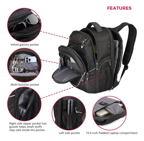 Mochila Swissdigital Design Tsa Business Laptop 15.6 Pulgada