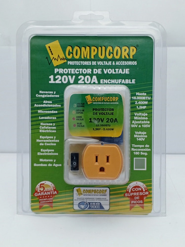 Protector De Voltaje 120v-20a / Enchufable / Compucorp 