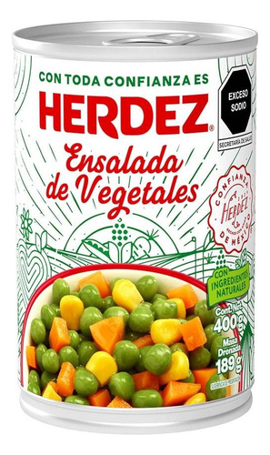 14 Pza Ensalada De Vegetales Herdez 400 G