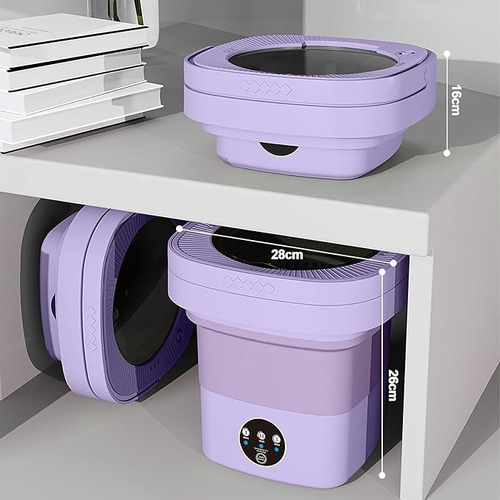 Mini Lavadora Lavadora Plegable Portátil Agitador Para , 8l Color Violeta
