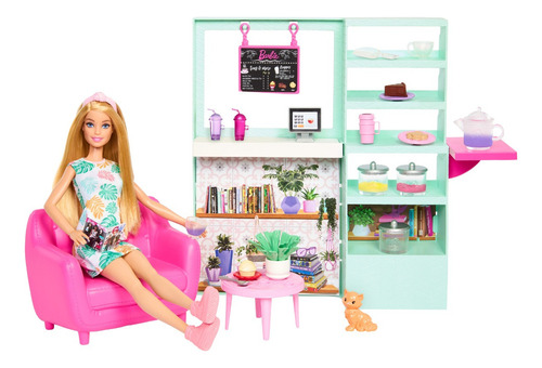 Barbie Cafetería Bienestar Muñeca Con Set De Juego Con Accs