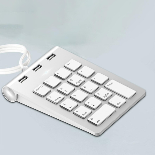 Teclado Numérico Cableado Con 3 Puertos Usb 2.0 Portátil