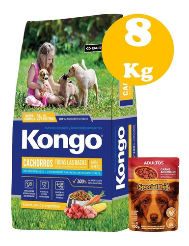 Kongo Tradicional Cachorro Premium 8kg + Regalo