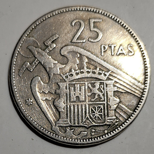 25 Pesetas 1957 Estrella 64 Con Error 