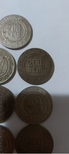 Vendo Lote De Moedas De 200 Réis. Brinde Duas Moedas 100 Rei