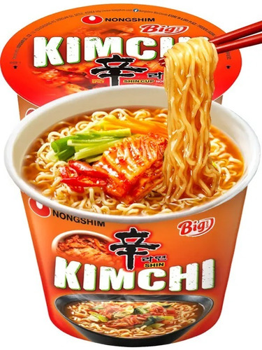 Imagen 2 de 5 de Ramen Coreano Shin Kimchi Big Bowl 112g Nongshim 3 Piezas