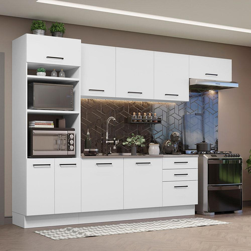 Mueble De Cocina Integral Madesa Agata 330cm Blanco 01