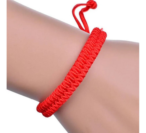 Pulsera Protección De Hilo Tibetano Ajustable Roja Da Suerte