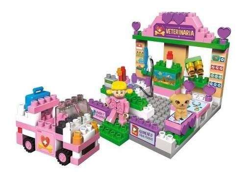 Imagen 2 de 3 de Blocky Chicas Veterinaria Con 150 Piezas Original Dimare