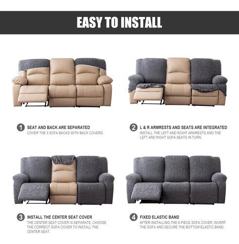 Fundas De Sofá Reclinable Sofá Reclinable De 3 Asient...