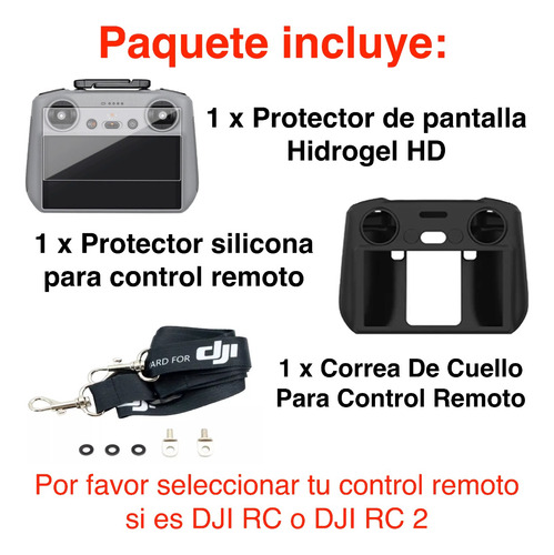 Protector Pantalla + Correa + Silicona Para Control Dji Rc 2