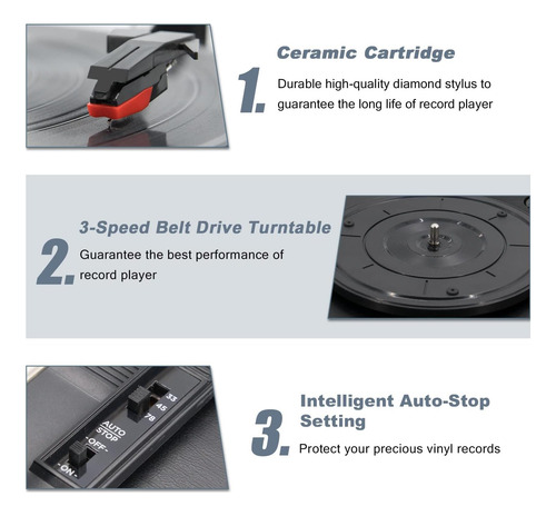 Reproductor De Discos De Vinilo Con Altavoces Estereos De De