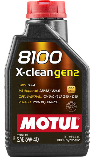 Motul 8100 X-clean Gen2 5w-40 1lt 100% Synthetic