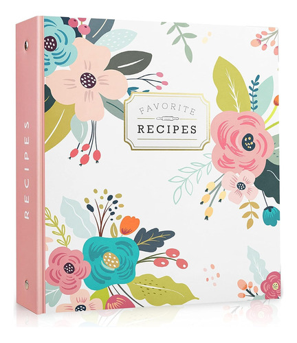 Carpeta De Recetas Con 3 Anillos, Libro De Recetas En Blanco