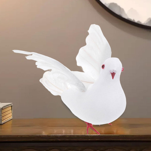 Decoración De Palomas Artificiales Escultura De 25cmx16cm
