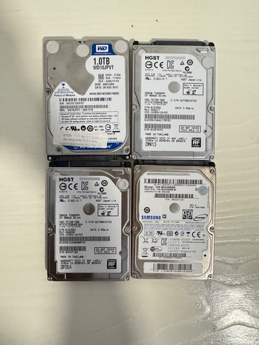 Lote 4 Discos Duros Laptop 2.5 Gris (Usado)