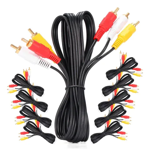 Cavo SCART A RCA 1.8 Metri - Triple RCA Composito Video + Audio - Adattatore